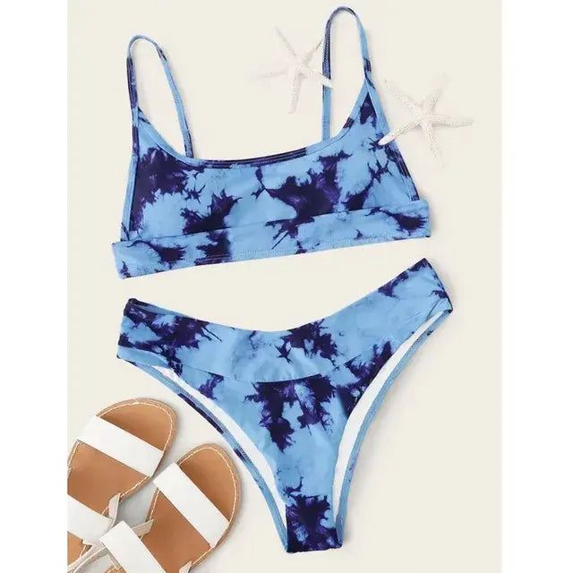 Tie-Dye Pattern Swimwear