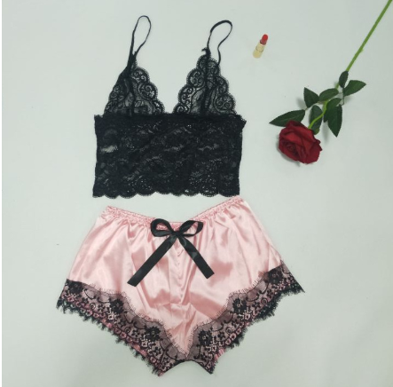 Lace Satin Sleepwear Set