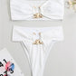 Luxury Metal Designer High Waist Swimsuit