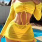 4 Pieces Lace Up Halter Triangle Swimwear