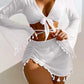 4 Pieces Lace Up Halter Triangle Swimwear