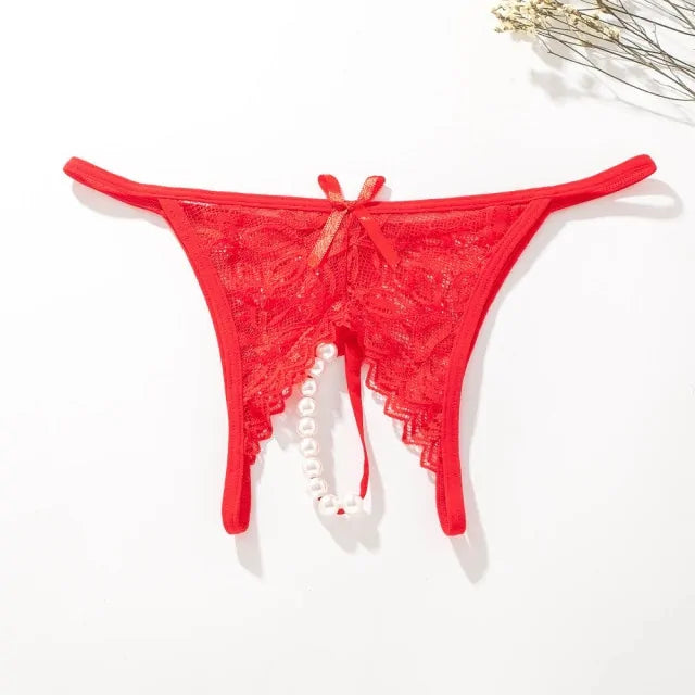 Open Crotch Underwear With Bow