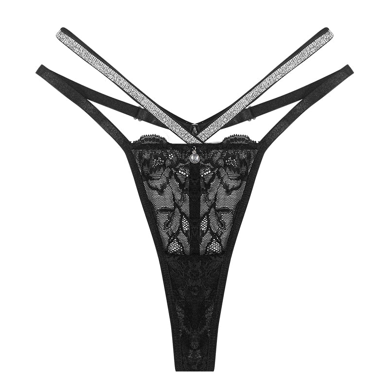 Rhinestone See Through Female Underwear - Qetesh Lingerie