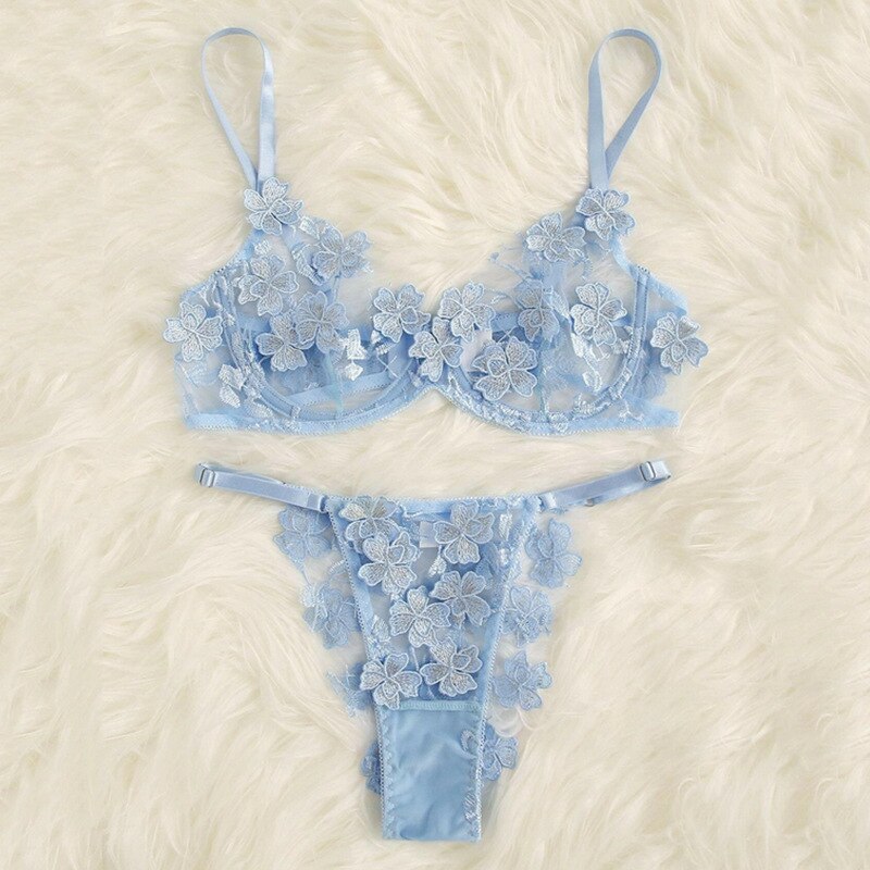 Embroidered Flower Sweet Mesh U