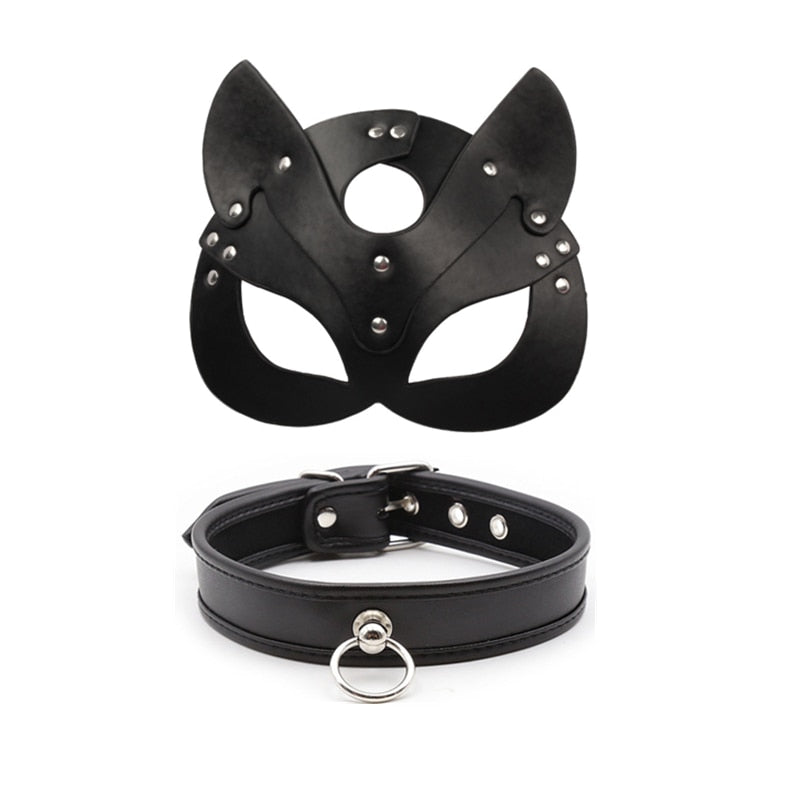 Charlotte Leather Mask - Qetesh Lingerie