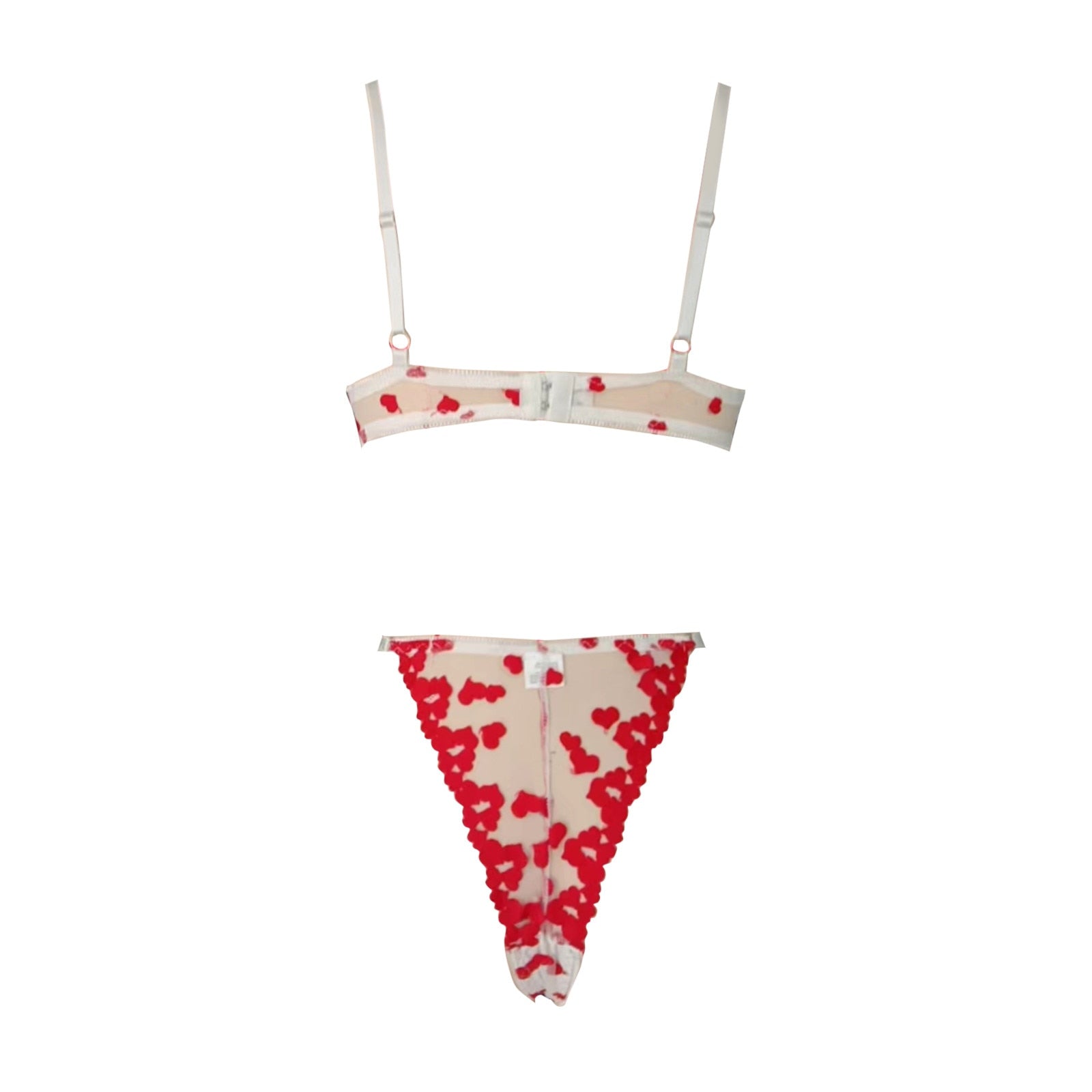 Naughty Heart Embroidered Mesh Set - Qetesh Lingerie