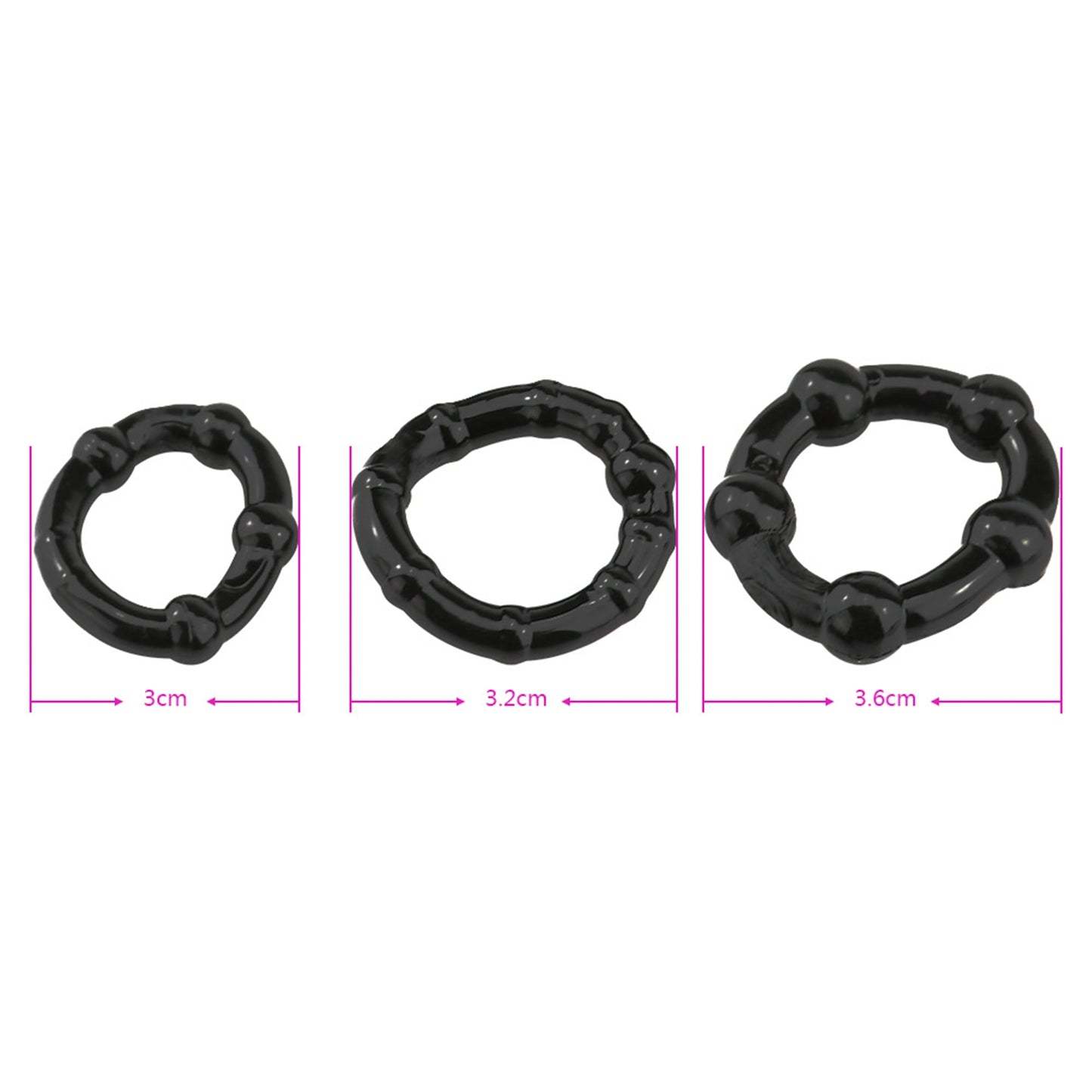 3 Pcs/Set Cock Penis Ring Bead