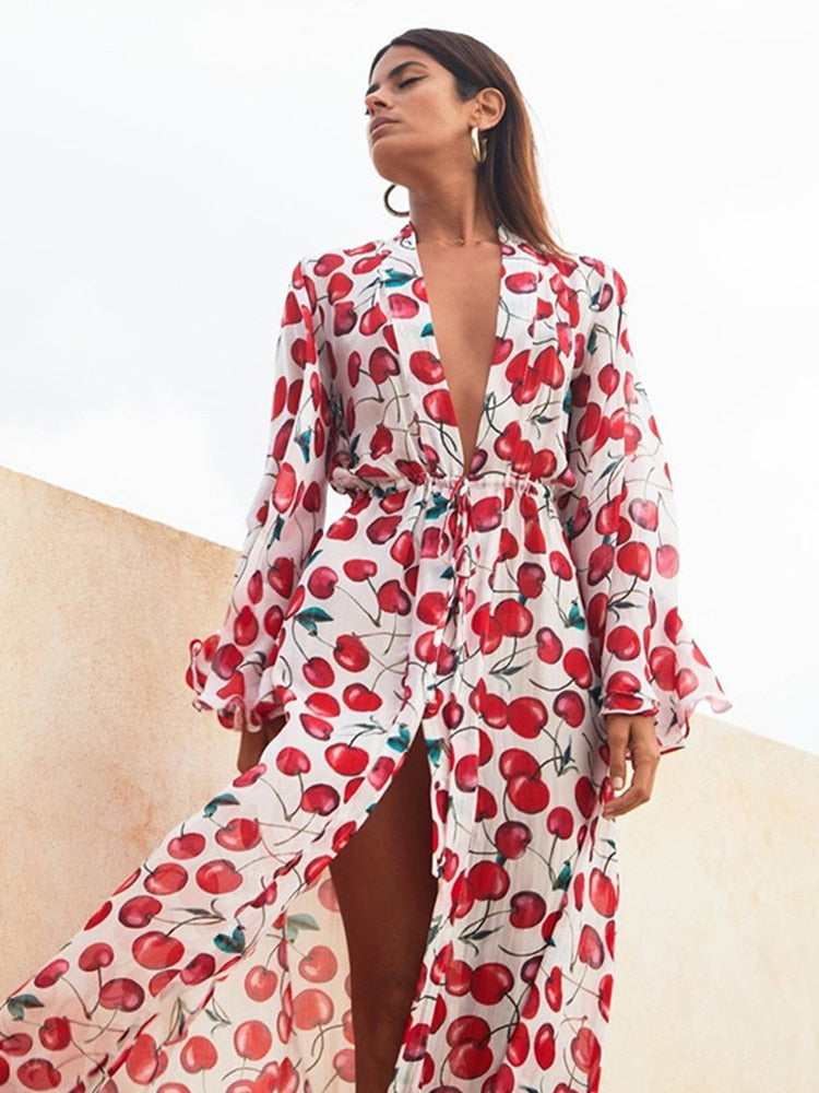 Kaftan Beach Tunic Dress Robe - Qetesh Lingerie