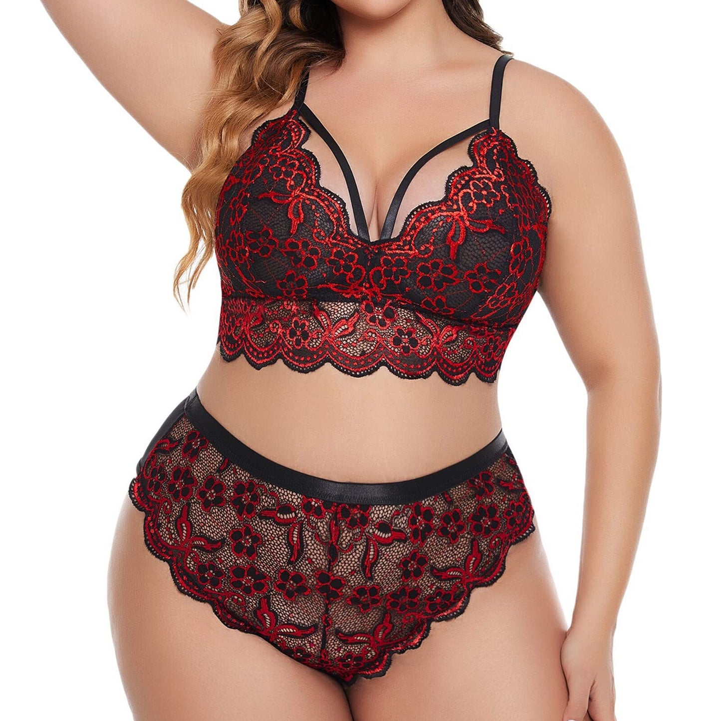 Floral Lace Padded Lingerie - Qetesh Lingerie