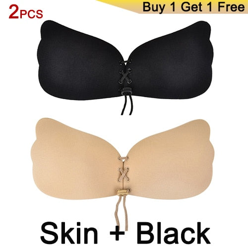 1/2 Pair Strapless Invisible Sticky Bra - Qetesh Lingerie