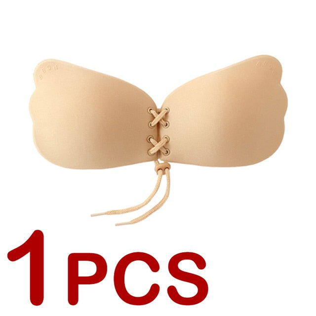 1/2 Pair Strapless Invisible Sticky Bra - Qetesh Lingerie