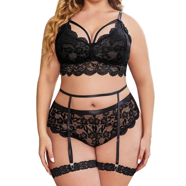 Floral Lace Padded Lingerie - Qetesh Lingerie