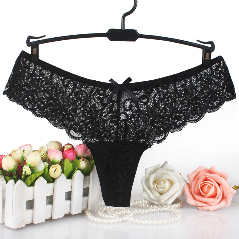 Set of 3 Sexy Lace Thongs G-Strings Low-Rise Panties - Qetesh Lingerie