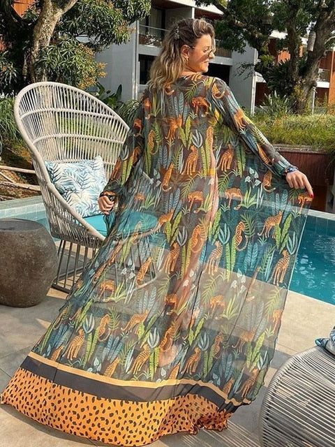 Kaftan Beach Tunic Dress Robe - Qetesh Lingerie