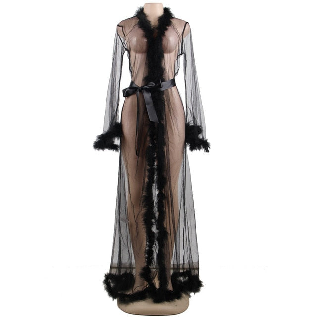 Unforgettable Feathers Nightgown - Qetesh Lingerie