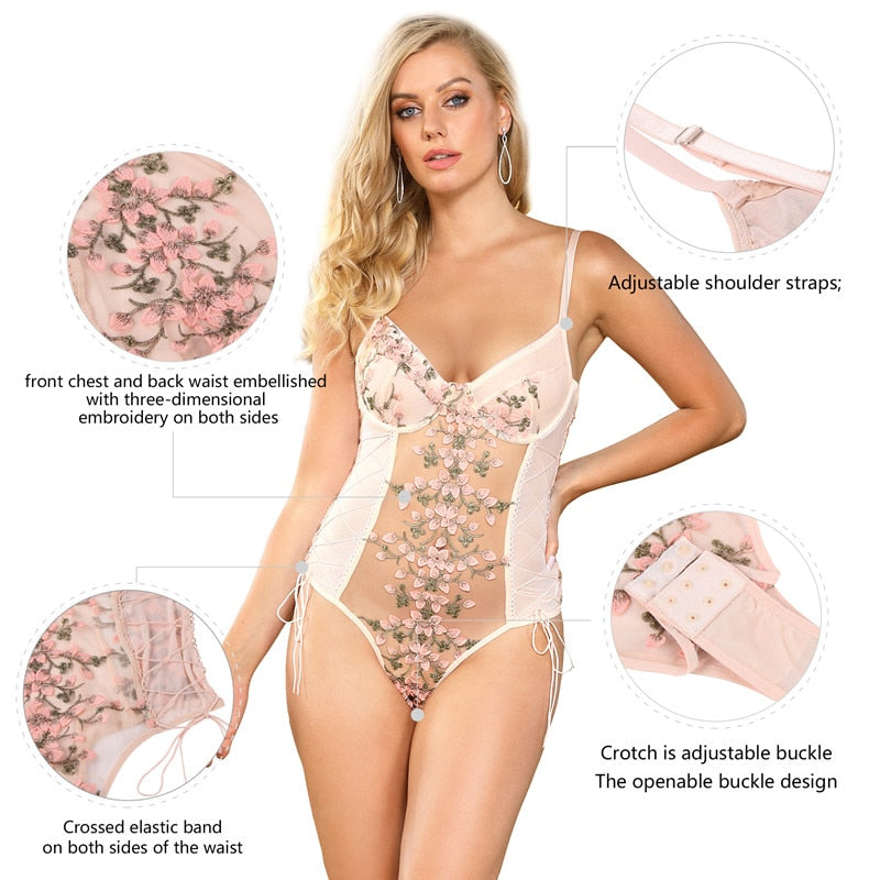 Teddy Mesh Bodysuit - Qetesh Lingerie