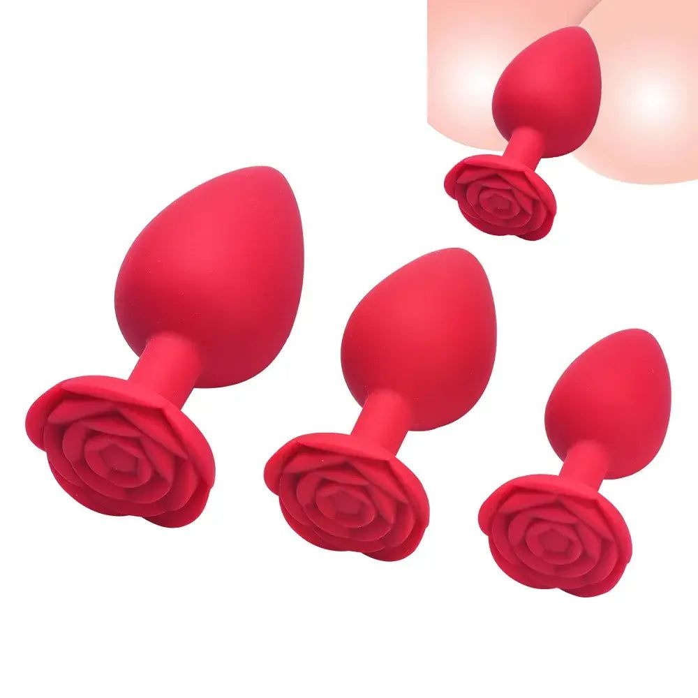 Rose Flower Anal  Butt Plug Set