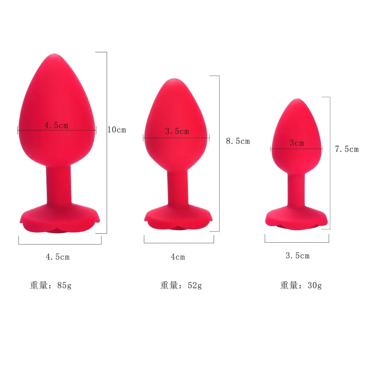 Rose Flower Anal  Butt Plug Set