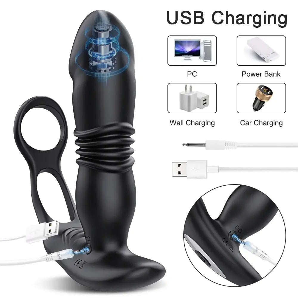 Thrusting Butt Plug for Men Prostate Massager