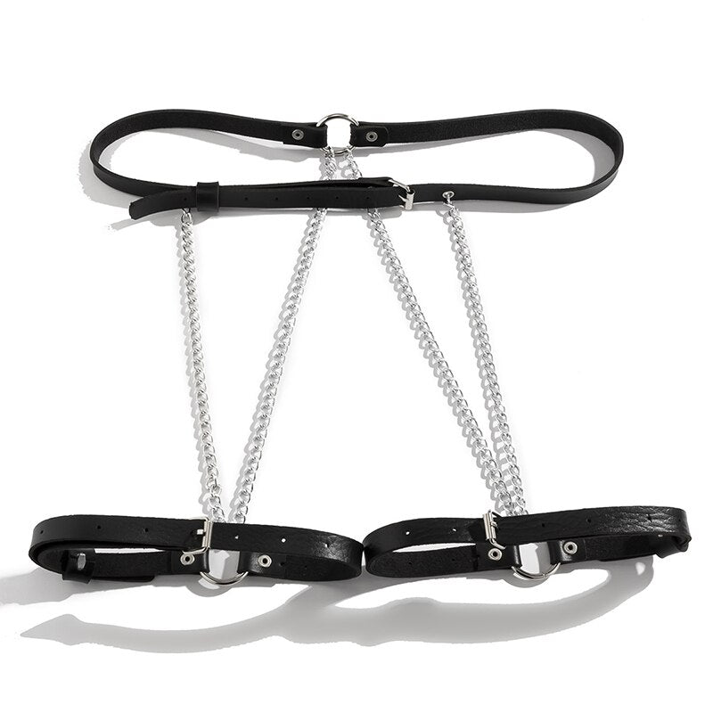 Leather Belt Erotica Leg Rings - Qetesh Lingerie