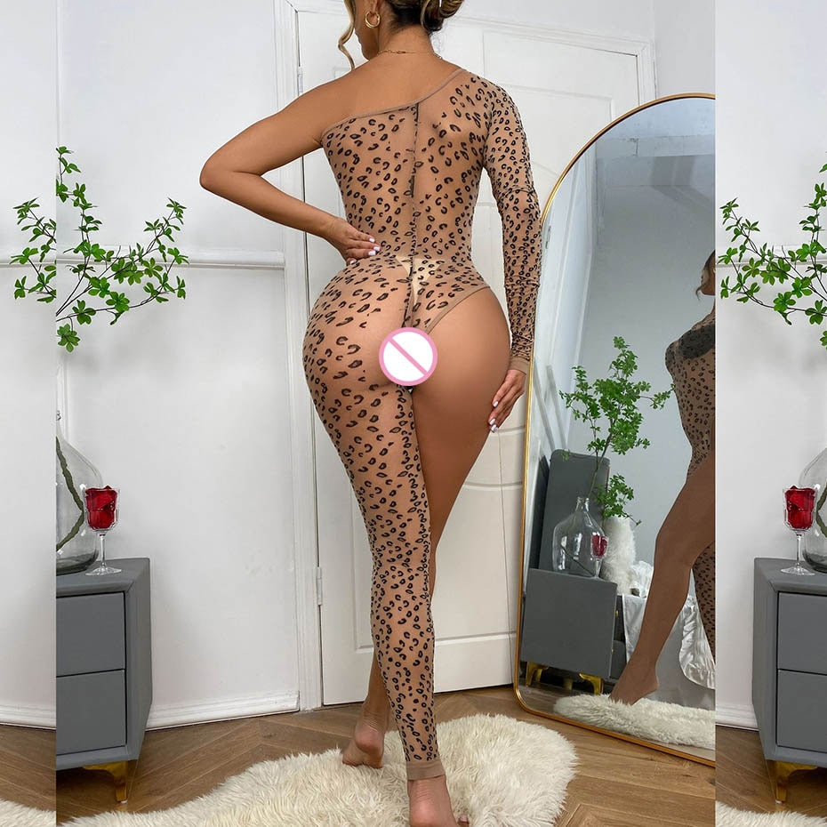 Leopard Single Leg Bodysuit