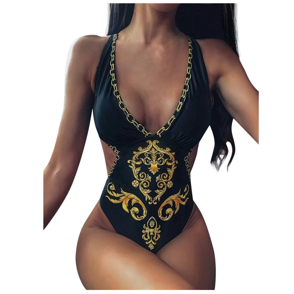 Criss Cross Monokini Swimsuit - Qetesh Lingerie