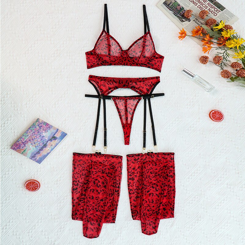 Fiona Red Leopard 4pcs/Set