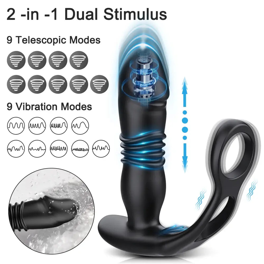 Thrusting Butt Plug for Men Prostate Massager